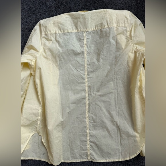 Alex Mill Wash & Go Mens XL Butter Yellow Cotton Long Sleeve Button Down Shirt - Picture 8 of 10